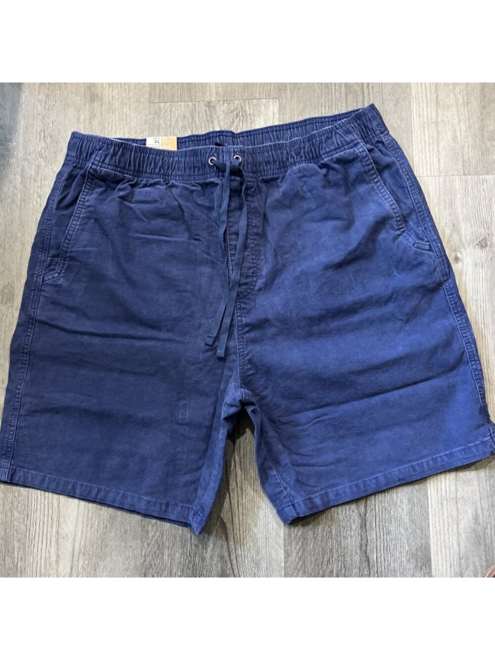 Prana Canyon Camp Corduroy Shorts Mens XL Blue Elastic Waist 7" Inseam NWT